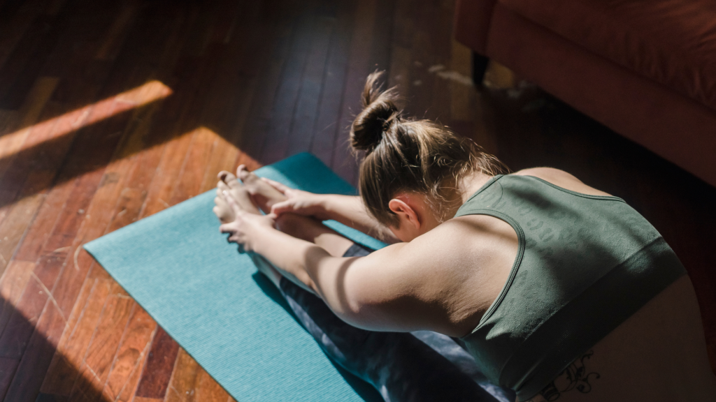 Woman practicing yoga in serene environment