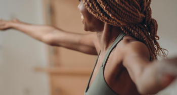 Woman practicing yoga pose for flexibility and strength