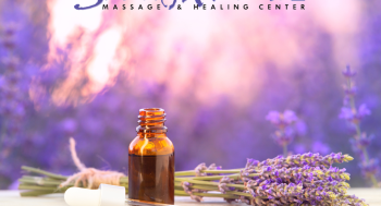 Woman enjoying a lavender facial at Sacred Moments Massage & Healing Center.