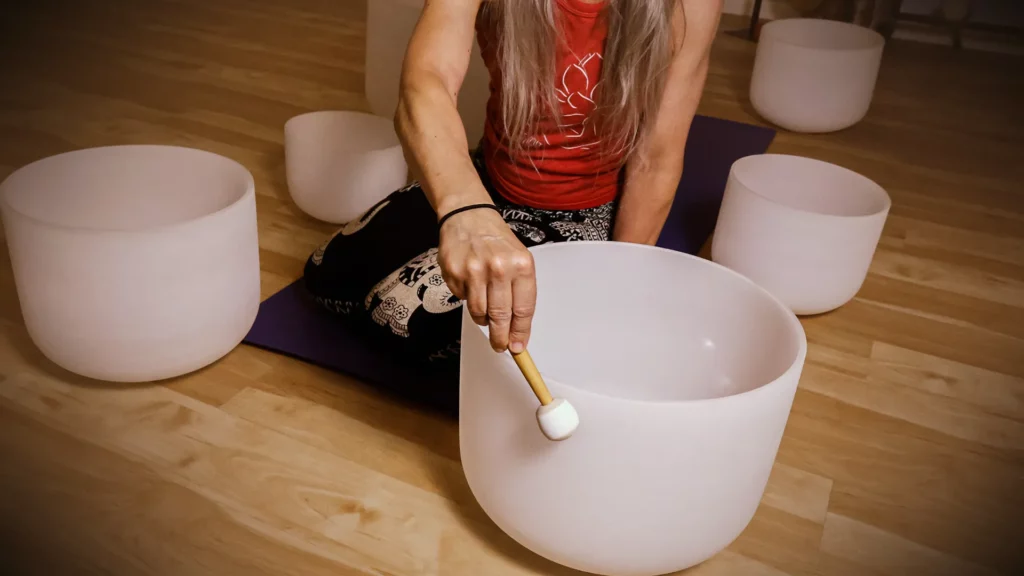 A sound bath at Sacred Moments Massage & Healing Center.