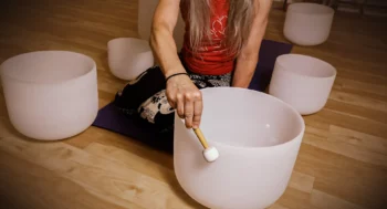 A sound bath at Sacred Moments Massage & Healing Center.